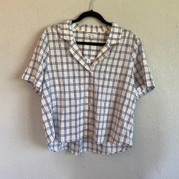Madewell Tops - Madewell - White and Black Patterned Button Down